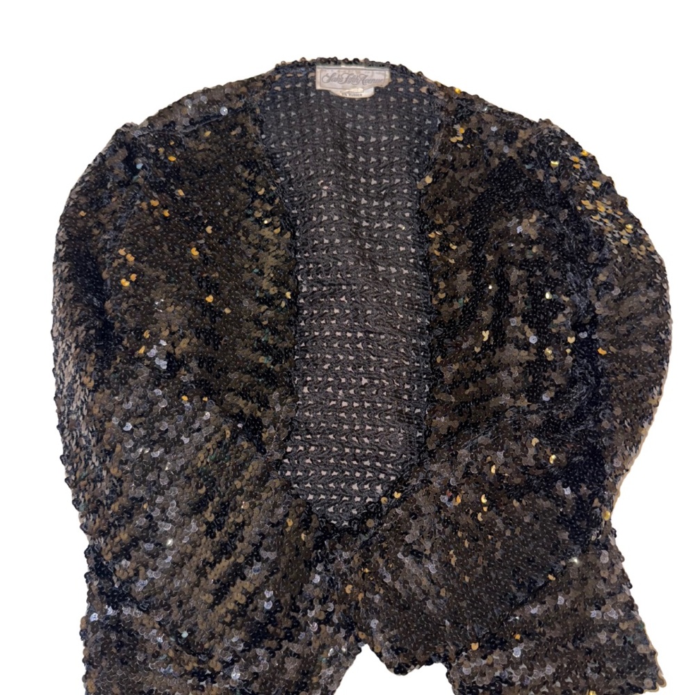 Saks Fifth Avenue Black Sequin Cardigan